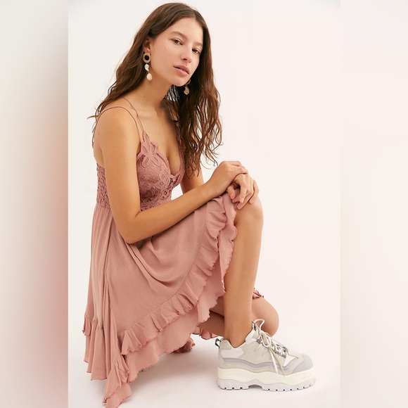 NWT Free People Adella Slip Mini Dress Rose - Picture 4 of 5